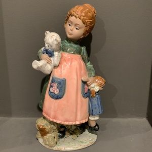 Nadal hand painted in Spain figurine girl with doll